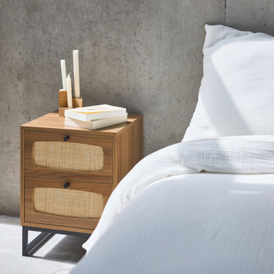 SweeekWood And Cane Bedside Table Retro Natural 40X40X52 Cm from B&Q