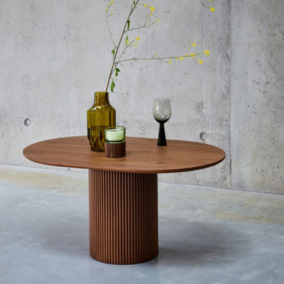 SweeekOblong Coffee Table With Carved Wood Effect Faro Walnut 90X60X45 Cm from B&Q