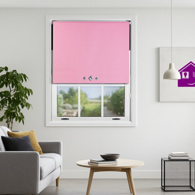 Furnished Triple Diamond Blackout Blind Free Cut ServicePink (W)240Cm X (L)210Cm from B&Q