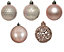 37pcs 6cm Assorted Shatterproof Baubles Christmas Decoration in Blush Pink