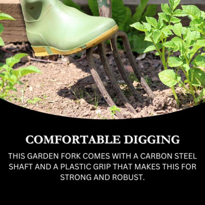 38" Digging Fork Heavy Duty Carbon Steel Digging Fork - Gardening Hand Tool - 5