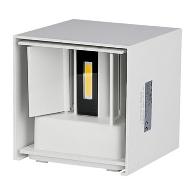 V-Tac Vt217079 6W Led Wall Light Up-Down With Bridgelux Chip White Square 3000K from B&Q