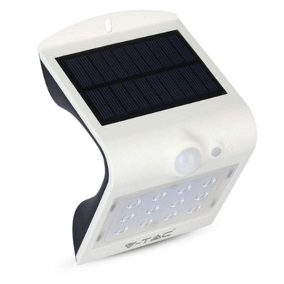 V-Tac Rechargeable Solar Security Wall Lights With Pir Motion Sensor For Outdoor Spaces White/Black