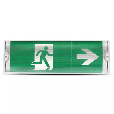 V-Tac Vt8437 3W Led Emergency Exit Light BulkheadFire Exit Light 6400K (Vt-533) from B&Q