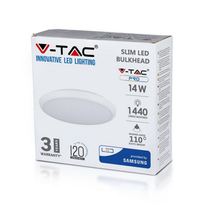 V-Tac Vt823 14W Led Slim Dome Light With Emergency Battery+Sensor & Samsung Chip 4000K (Vt-12Ses)