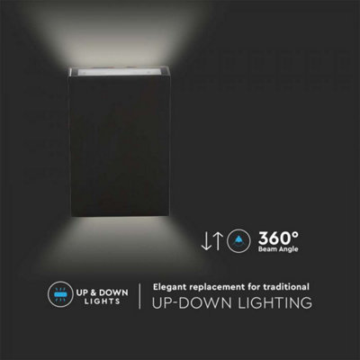 V-Tac Vt-844 4W Led Wall Light Colorcode:3000K-Black from B&Q