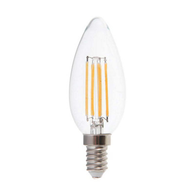 V-Tac Vt-2327 6W Candle Filament Bulb-Clear Cover Colorcode:6500K E14(130Lm/watt) from B&Q