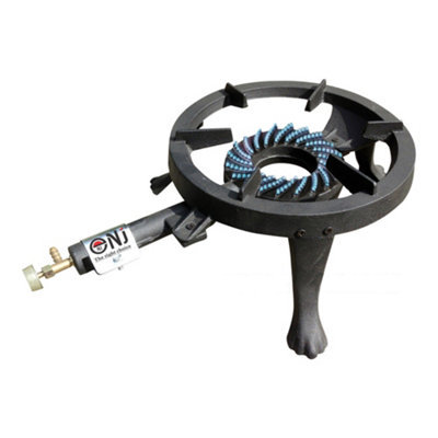 NJ Commerce Nj Gb-24 Gas Boiling Ring Cast Iron Burner Large Cooker Lpg Stove Outdoor 8Kw from B&Q
