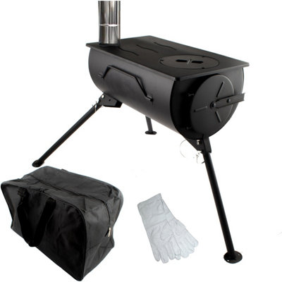 NJ Commerce Nj Portable Wood Burning Stove For Camping With Carry Bag from B&Q