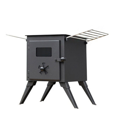 NJ Commerce Nj Portable Freestanding Cooker Heater Wood Stove Camping from B&Q