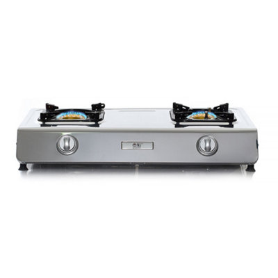 NJ Commerce Nj Ngb-200 Portable Gas Stove 2 Burner Lpg Outdoor Cooktop Stainless Steel 7.2Kw from B&Q