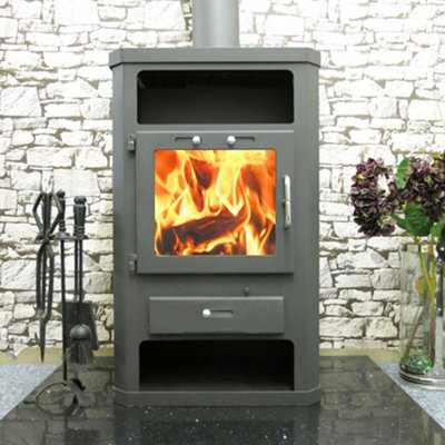Wood Burning Multifuel Stove With Back Boiler Panama B 15Kw from B&Q