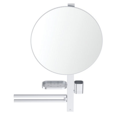 Ideal Standard Alu+ Matt Silver Effect Round Wall-Mounted Bathroom Mirror (H)81.7Cm (W)64Cm from B&Q