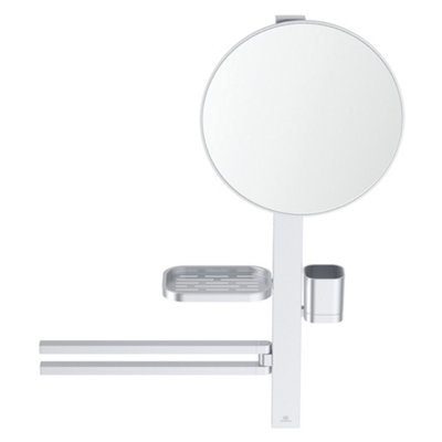 Ideal Standard Alu+ Matt Silver Effect Round Wall-Mounted Bathroom Mirror (H)71.7Cm (W)58Cm from B&Q