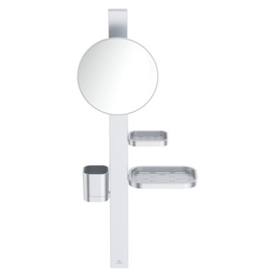 Ideal Standard Alu+ Matt Silver Effect Round Wall-Mounted Bathroom Mirror (H)71.7Cm (W)31.05Cm from B&Q