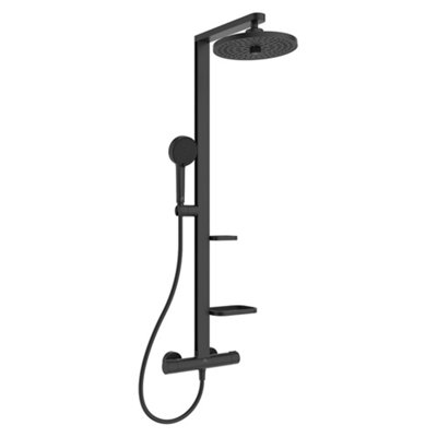 Ideal Standard Ceratherm Alu+ Black Rear Fed Thermostatic Multi Head Shower With 2 Heads & 1750M Hose Length from B&Q