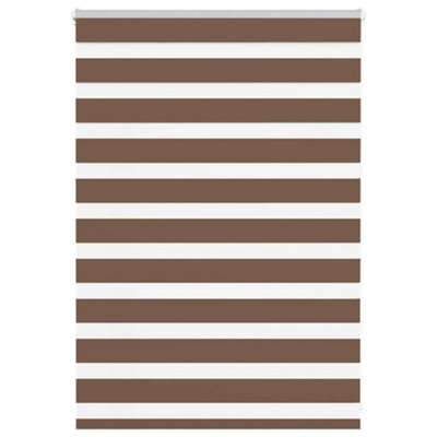 Berkfield Zebra Blind Brown 115X100 Cm Fabric Width 110.9 Cm Polyester from B&Q