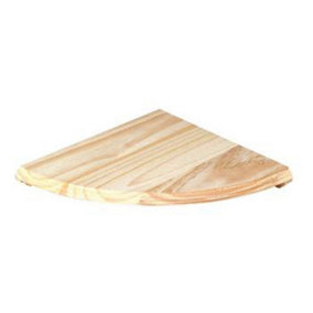 380mm corner shelf kit, solid pine wood, natural sanded