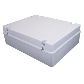380x300x120mm IP56 PVC Junction Box, Plain Sides with Stainless Steel Screws