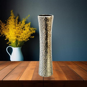 38Cm High Tall Vase Timeless Dimple Ceramic Flowers Pampas Grass