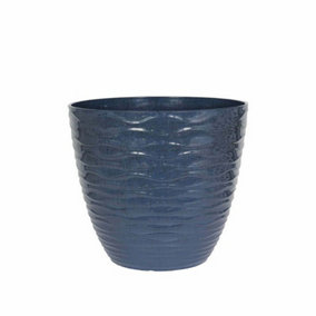 38cm Large Windermere Plant Pot - Plastic - L38 x W38 x H33 cm - Blue