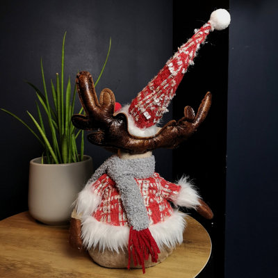 Lot De 3 Accessoires Noël Pour Chien - Écharpe, Bonnet à Bois De Renne, Os En Peluche - Taille M