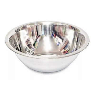 38CM Stainless Steel Mixing Bowls Deep Flat Base Serving Bowl