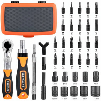 38in1 Multi Bit Magnetic Screwdriver Set Detachable Ratchet Handle ...