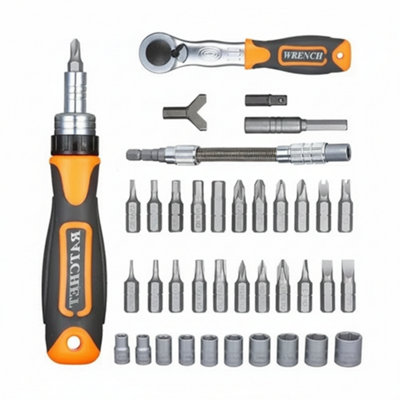 38in1 Multi Bit Magnetic Screwdriver Set Detachable Ratchet Handle ...