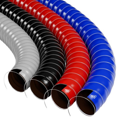 38mm 1 1/2" 4m Red Flexible Silicone Air Ducting Hose Kit With 2 Hose Clips High Temp Car Engine Air Intake Induction Brake Duct