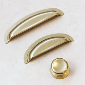 38mm Bright Brass Knob with 46mm Backplate