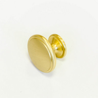 38mm Brushed Brass Cabinet Knob Gold Kitchen Cupboard Door Drawer Pull Handle Bathroom Bedroom Furniture Replacement