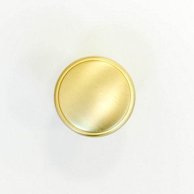38mm Brushed Brass Cabinet Knob Gold Kitchen Cupboard Door Drawer Pull Handle Bathroom Bedroom Furniture Replacement