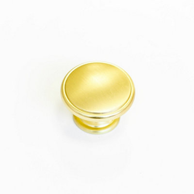 38mm Brushed Brass Cabinet Knob Gold Kitchen Cupboard Door Drawer Pull Handle Bathroom Bedroom Furniture Replacement