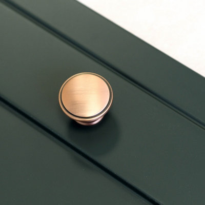 38mm Brushed Copper Round Cabinet Knob