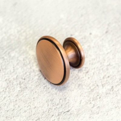 38mm Brushed Copper Round Cabinet Knob