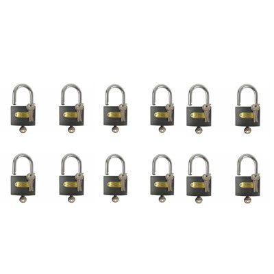 38mm Cast Iron Padlock With Hardened Shackle Padlocks Shed Gate Lock x 12