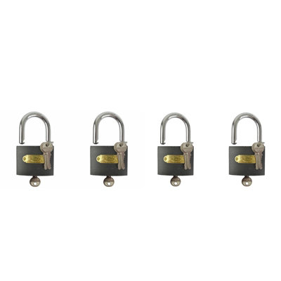 38mm Cast Iron Padlock With Hardened Shackle Padlocks Shed Gate Lock x 4