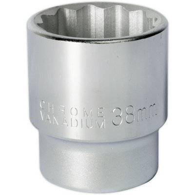 38mm Chrome Vanadium Forged Steel Drive Socket - Durable 3/4" Square Drive Tool