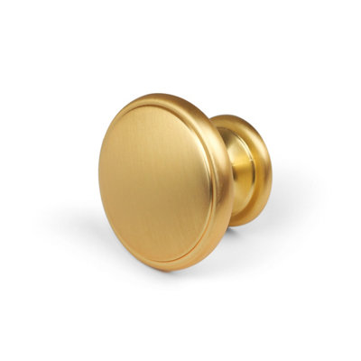 38mm Dark Brass Cabinet Knob Gold Round Cupboard Door Drawer Pull Wardrobe Furniture Replacement Upcycle