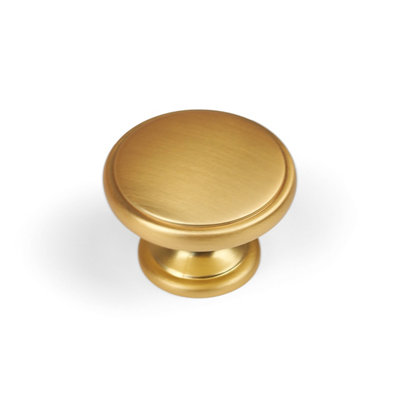 38mm Dark Brass Cabinet Knob Gold Round Cupboard Door Drawer Pull Wardrobe Furniture Replacement Upcycle