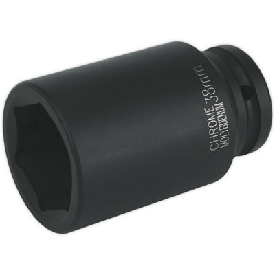 38mm Deep Impact Socket - 3/4 Inch Drive Chromoly Wrench Tool for Professionals