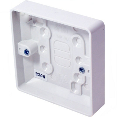 38mm Deep Single Plastic Surface Mounted Back Box 1 Gang Wall Pattress Outlet