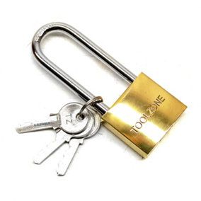 38mm Long Shackle Brass Padlock Security Lock with 3 Keys