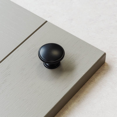 38mm Matt Black Cabinet Knob Round Cupboard Door Drawer Pull Handle Wardrobe Furniture Replacement Upcycle