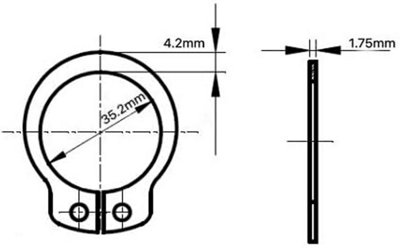 38mm - Pack of 10 - DIN 471 - Stainless Steel 1.4122 External Circlips ...