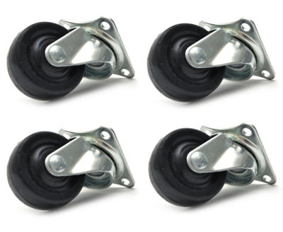 38mm Plastic Swivel Castor Wheel Furniture Caster - Colour Black - Pack of 4 Price Comparisons | Compare The Build