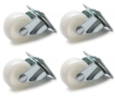38mm Plastic Swivel Castor Wheel Furniture Caster - Colour White - Pack of 4 Price Comparisons | Compare The Build