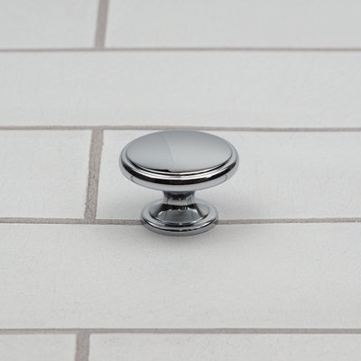 38mm Polished Chrome Cabinet Knob Silver Cupboard Door Drawer Handle Pull Bedroom Bathroom Wardrobe Furniture Replacement