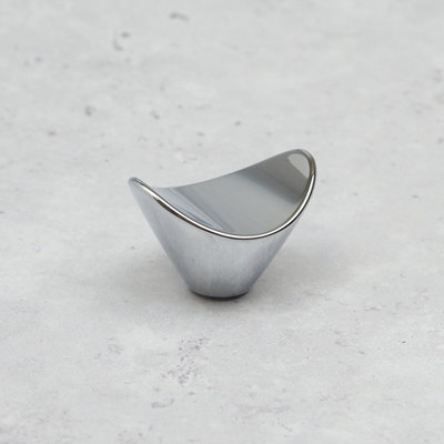 38mm Polished Chrome Oval Concave Cabinet Knob Curved Door Drawer Cupboard Pull